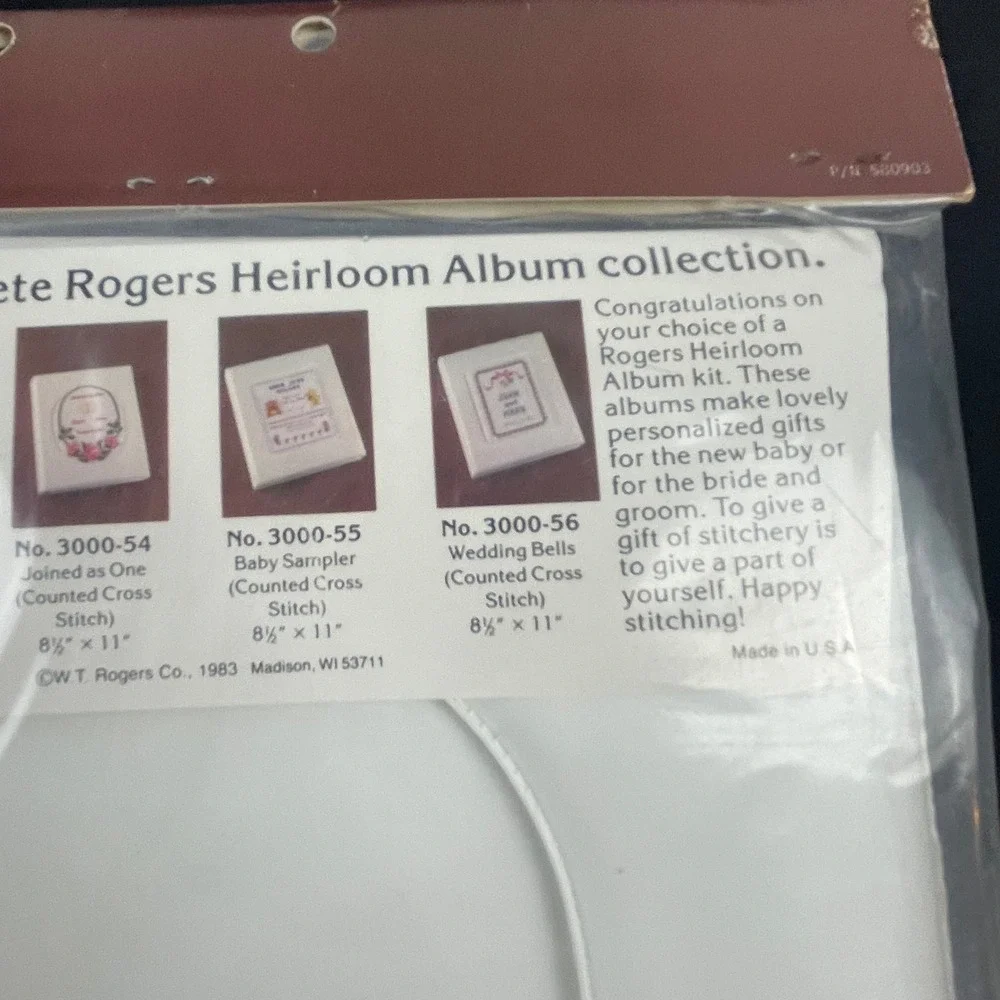 Rogers Heirloom Album Girl Birth Record Counted Cross Stitch Kit Vintage 3000-52